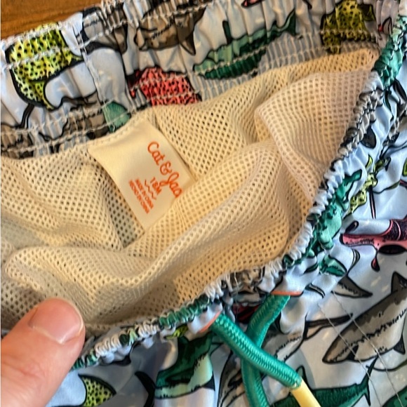 Cat & Jack Gray Shark Print Rashguard Set - Picture 2 of 4